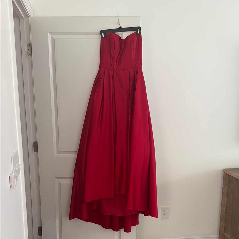 Red Strapless Evening Gown/Prom Dress